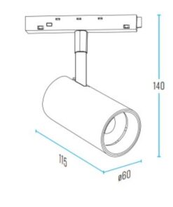 STANDARD SPOT LIGHT 20W 3000K 36° ΓΙΑ ΜΑΓΝΗΤΙΚΗ ΡΑΓΑ 48V ΛΕΥΚΟ UNIVERSE UNIVERSE – 2-U014656