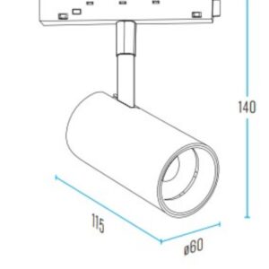 STANDARD SPOT LIGHT 20W 3000K 36° ΓΙΑ ΜΑΓΝΗΤΙΚΗ ΡΑΓΑ 48V ΛΕΥΚΟ UNIVERSE UNIVERSE – 2-U014656