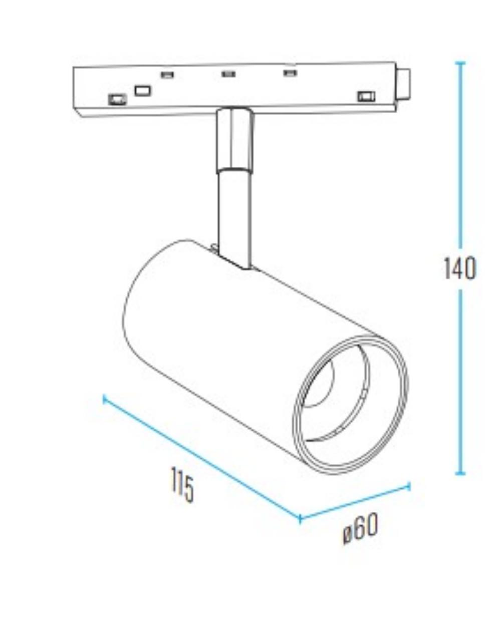 STANDARD SPOT LIGHT 20W 3000K 36° ΓΙΑ ΜΑΓΝΗΤΙΚΗ ΡΑΓΑ 48V ΛΕΥΚΟ UNIVERSE UNIVERSE – 2-U014656