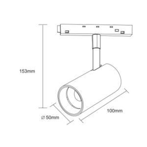 STANDARD SPOT LIGHT 20W 3000K 36° ΓΙΑ ΜΑΓΝΗΤΙΚΗ ΡΑΓΑ 48V ΜΑΥΡΟ UNIVERSE UNIVERSE – 2-U014663