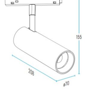 STANDARD SPOT LIGHT 30W 3000K 36° ΓΙΑ ΜΑΓΝΗΤΙΚΗ ΡΑΓΑ 48V ΜΑΥΡΟ UNIVERSE UNIVERSE – 2-U014687
