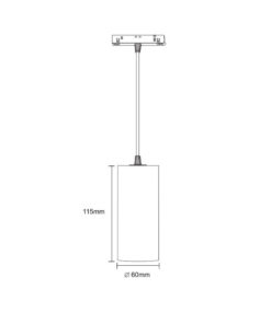 STANDARD SUSPENSION LIGHT 20W 3000K 36° ΓΙΑ ΜΑΓΝΗΤΙΚΗ ΡΑΓΑ 48V ΜΑΥΡΟ UNIVERSE UNIVERSE – 2-U014700