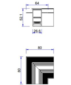 ΓΩΝΙΑ ΟΡΙΖΟΝΤΙΑ ΓΙΑ ΡΑΓΑ ΧΩΝΕΥΤΗ ΜΑΓΝΗΤΙΚΗ 48V STANDARD ΜΑΥΡΗ UNIVERSE UNIVERSE – 2-U015165