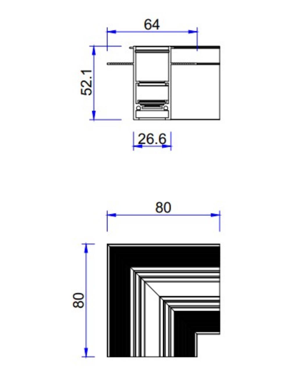 ΓΩΝΙΑ ΟΡΙΖΟΝΤΙΑ ΓΙΑ ΡΑΓΑ ΧΩΝΕΥΤΗ ΜΑΓΝΗΤΙΚΗ 48V STANDARD ΜΑΥΡΗ UNIVERSE UNIVERSE – 2-U015165