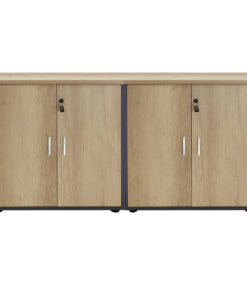 Nτουλάπια γραφείου τετράφυλλα Lotus pakoworld χρώμα φυσικό-ανθρακί 160x40x80εκ – 200-000175