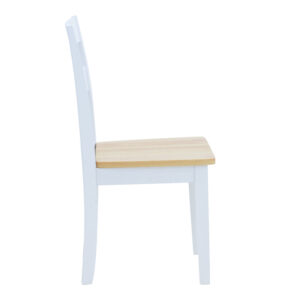 Tραπεζαρία Lars pakoworld σετ 5τμχ επεκτεινόμενη ξύλο-MDF λευκό-φυσικό Φ100(+38)x100x75εκ – 200-000296