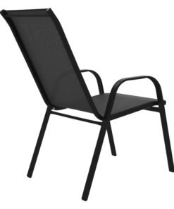 Τραπεζαρία Calan-Watson σετ 3τεμ pakoworld μέταλλο μαύρο-textilene μαύρο Φ60×70εκ – 200-000305