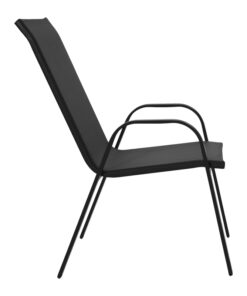 Τραπεζαρία Calan-Watson σετ 3τεμ pakoworld μέταλλο μαύρο-textilene μαύρο Φ60×70εκ – 200-000305