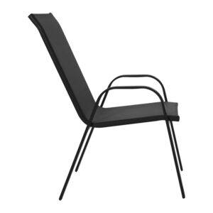 Τραπεζαρία Calan-Watson σετ 3τεμ pakoworld μέταλλο μαύρο-textilene μαύρο Φ60×70εκ – 200-000305