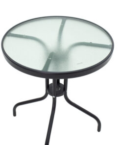 Τραπεζαρία Calan-Watson σετ 3τεμ pakoworld μέταλλο μαύρο-textilene μαύρο Φ60×70εκ – 200-000305