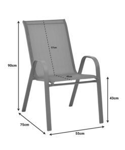 Τραπεζαρία Calan-Watson σετ 3τεμ pakoworld μέταλλο μαύρο-textilene μαύρο Φ60×70εκ – 200-000305