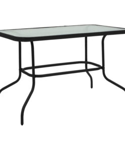 Τραπεζαρία Valor-Tade σετ 5τεμ pakoworld μέταλλο μαύρο-γυαλί 110x60x70εκ – 200-000328