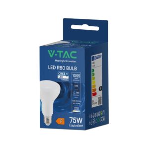 LED Λάμπα E27 R80 Σποτ 11W V-TAC Cree Chip 1055lm Ψυχρό Λευκό 6500K 6yrs Wty – 211376