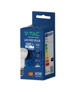 LED Λάμπα E14 R50 4.8W V-TAC Cree Chip 470lm Ψυχρό Λευκό 6500K 6yrs Wty – 211406