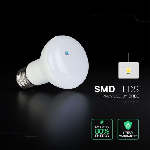 V-TAC – 211436 LED Λάμπα E27 R63 8.5W Cree Chip 806lm Ψυχρό Λευκό 6500K 6yrs Wty