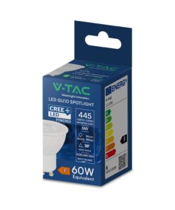 LED Λάμπα Spot GU10 V-TAC Cree Chip 6W 445lm 38° Θερμό Λευκό 3000K 6yrs Wty – 211896