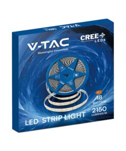 LED Ταινία 18W V-TAC Cree Chip 6yrs Wty Dimmable 24V 2150lm/m CRI>90 Ψυχρό Λευκό 6500K 10 Μέτρα – 2126016