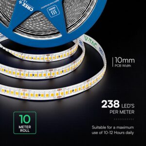 LED Ταινία 18W V-TAC Cree Chip 6yrs Wty Dimmable 24V 2150lm/m CRI></noscript>90 Ψυχρό Λευκό 6500K 10 Μέτρα – 2126016