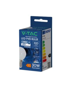 LED Λάμπα E14 P45 V-TAC Cree Chip 3.7W 320lm Θερμό Λευκό 3000K 6yrs Wty – 2141236