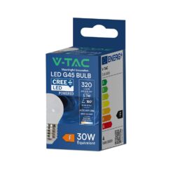 LED Λάμπα E27 G45 3.7W V-TAC Cree Chip 320lm Θερμό Λευκό 3000K 6yrs Wty – 2141606