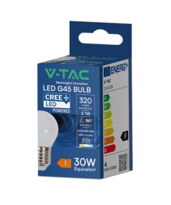 LED Λάμπα E27 G45 3.7W V-TAC Cree Chip 320lm Φυσικό Λευκό 4000K 6yrs Wty – 2141626