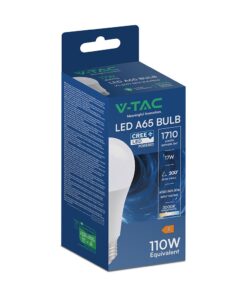 LED Λάμπα E27 A65 17W V-TAC CREE Chip 1710lm Θερμο Λευκό 3000K 6yrs Wty – 2144566
