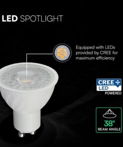 LED Λάμπα Spot GU10 V-TAC Cree Chip 6yrs Wty 4.5W 345lm 38° Ψυχρό Λευκό 6500K – 215116