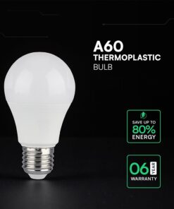 LED Λάμπα E27 A60 8.5W V-TAC Cree Chip 806lm 200° Φυσικό Λευκό 4000K 6yrs Wty – 2172616