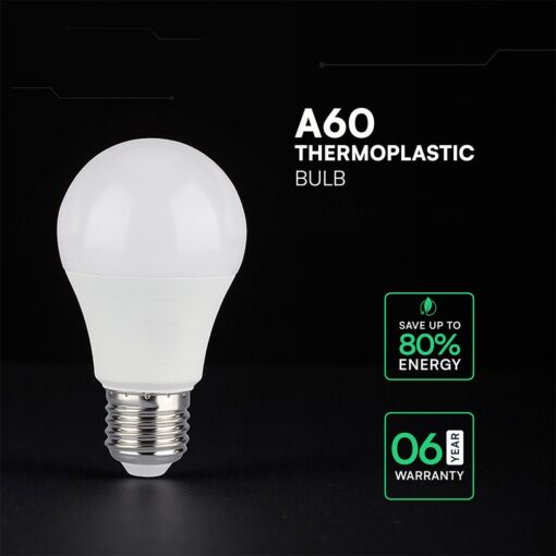 LED Λάμπα E27 A60 8.5W V-TAC Cree Chip 806lm 200° Φυσικό Λευκό 4000K 6yrs Wty – 2172616