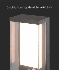 Ηλιακό Φωτιστικό Τοίχου LED 1W Σκούρο Γκρι Θερμό 3000K με Ανιχνευτή Κίνησης IP54 V-TAC – 23033