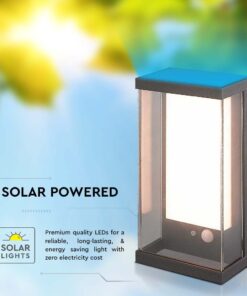 Ηλιακό Φωτιστικό Τοίχου LED 1W Σκούρο Γκρι Θερμό 3000K με Ανιχνευτή Κίνησης IP54 V-TAC – 23033