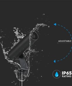 LED Καρφωτό Φωτιστικό Σποτ Κήπου Μαύρο Αλουμίνιο 2W Θερμό 3000K 60lm 30° IP65 Στρογγυλό V-TAC – 24006