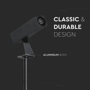 LED Καρφωτό Φωτιστικό Σποτ Κήπου Μαύρο Αλουμίνιο 2W Φυσικό 4000K 60lm 30° IP65 Τετραγωνισμένο V-TAC – 24009