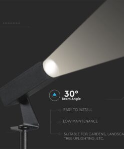 LED Καρφωτό Φωτιστικό Σποτ Κήπου Μαύρο Αλουμίνιο 2W Φυσικό 4000K 60lm 30° IP65 Τετραγωνισμένο V-TAC – 24009