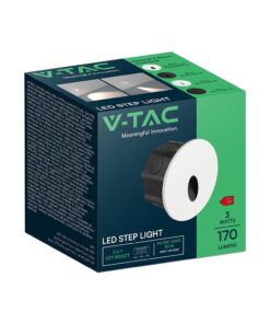 Φωτιστικό Διαδρόμου/Σκαλοπατιών Χωνευτό 3W LED CCT με 4 Διαφορετικές Προσόψεις Λευκό/Μαύρο IP65 Στρογγυλό V-TAC – 24010