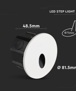 Φωτιστικό Διαδρόμου/Σκαλοπατιών Χωνευτό 3W LED CCT με 4 Διαφορετικές Προσόψεις Λευκό/Μαύρο IP65 Στρογγυλό V-TAC – 24010