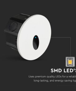 Φωτιστικό Διαδρόμου/Σκαλοπατιών Χωνευτό 3W LED CCT με 4 Διαφορετικές Προσόψεις Λευκό/Μαύρο IP65 Στρογγυλό V-TAC – 24010