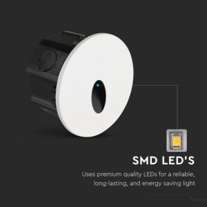 Φωτιστικό Διαδρόμου/Σκαλοπατιών Χωνευτό 3W LED CCT με 4 Διαφορετικές Προσόψεις Λευκό/Μαύρο IP65 Στρογγυλό V-TAC – 24010