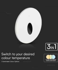 Φωτιστικό Διαδρόμου/Σκαλοπατιών Χωνευτό 3W LED CCT με 4 Διαφορετικές Προσόψεις Λευκό/Μαύρο IP65 Στρογγυλό V-TAC – 24010