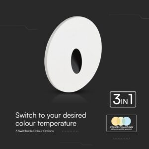 Φωτιστικό Διαδρόμου/Σκαλοπατιών Χωνευτό 3W LED CCT με 4 Διαφορετικές Προσόψεις Λευκό/Μαύρο IP65 Στρογγυλό V-TAC – 24010