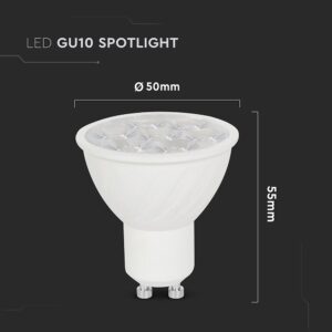 LED SPOT Λάμπα GU10 6W V-TAC 10° 445lm Θερμό Λευκό 3000K – 24021