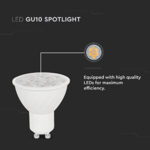 LED SPOT Λάμπα GU10 6W V-TAC 10° 445lm Θερμό Λευκό 3000K – 24021
