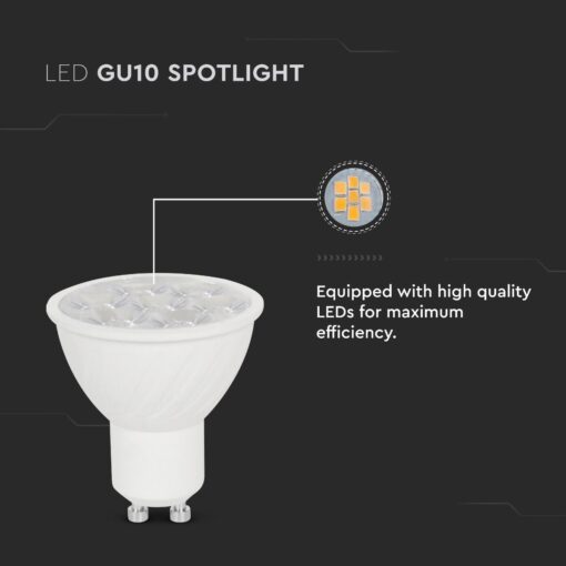 LED SPOT Λάμπα GU10 6W V-TAC 10° 445lm Θερμό Λευκό 3000K – 24021