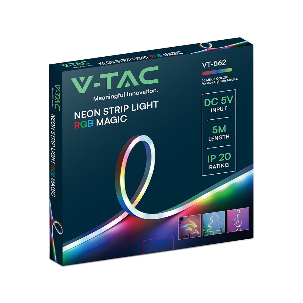 Neon Flex Ταινία 5m SET με Controller Magic RGB DC 5V V-TAC – 24050