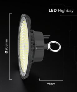 100W LED Καμπάνα UFO Μαύρη 13500lm Ψυχρό Λευκό 6500K IP65 5yrs Wty V-TAC 24074VT