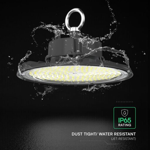 100W LED Καμπάνα UFO Μαύρη 13500lm Ψυχρό Λευκό 6500K IP65 5yrs Wty V-TAC 24074VT