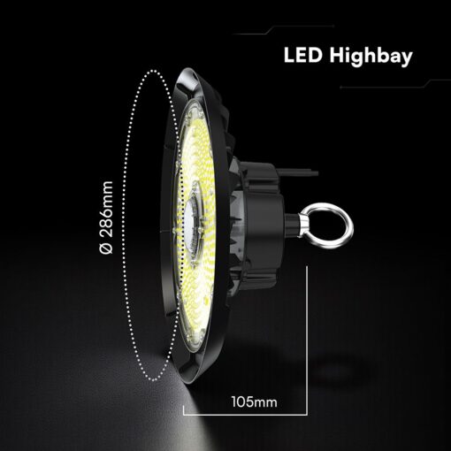 150W LED Καμπάνα UFO Μαύρη Cree Chip 20200lm Ψυχρό Λευκό 6500K IP65 6yrs Wty V-TAC – 240766