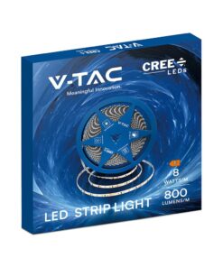 LED Ταινία 8W V-TAC Cree Chip Dimmable 24V 800lm/m CRI>90 Ψυχρό Λευκό 6500K 6yrs Wty 10 Μέτρα – 240826