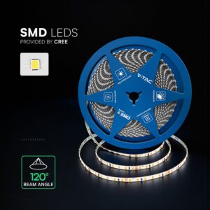 LED Ταινία 8W V-TAC Cree Chip Dimmable 24V 800lm/m CRI></noscript>90 Ψυχρό Λευκό 6500K 6yrs Wty 10 Μέτρα – 240826
