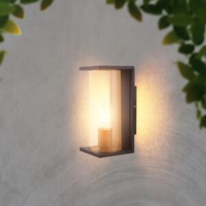 Φωτιστικό Τοίχου Κήπου Βεράντας 1xE27 Μαύρο με Διάφανο Γυαλί IP44 V-TAC – 24087